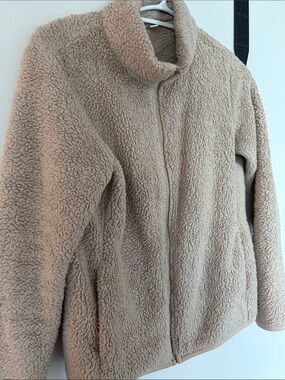 Cozy Plush Teddy Fleece Zip-Up Jacket - Beige Uniqlo XS